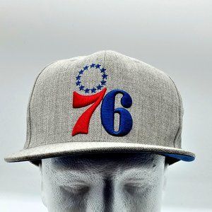 Mitchell & Ness Hat Ball Cap Philadelphia 76ers Logo Snapback Adjustable Gray